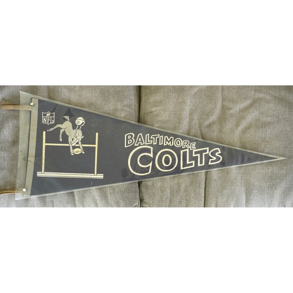 Baltimore Colts NFL Football Pennant Johnny Unitas Horse Logo Goalpost Man Cave